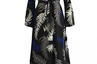 Fseason-Women Islamic Painting Plus-Size Muslim Loose Tunic Dress Fseason-Women