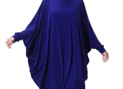 GladThink Womens Muslim Bat’s-wing-sleeves Dress Hijab Two in One GladThink