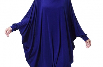 GladThink Womens Muslim Bat’s-wing-sleeves Dress Hijab Two in One GladThink