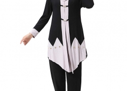 GladThink Women’s Muslim Islamic Two Pieces Long Sleeves Dress with Glitter Stone