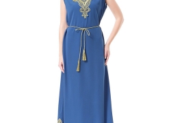 GladThink Womens Muslim Sleeveless V Neck Kaftan Islamic Maxi Dress GladThink