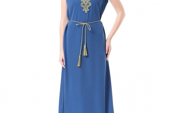 GladThink Womens Muslim Sleeveless V Neck Kaftan Islamic Maxi Dress GladThink