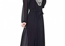 GladThink Women’s Plus Size Muslim Chiffon Kaftan Islamic Maxi Dress GladThink