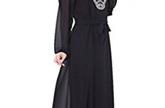 GladThink Women’s Plus Size Muslim Chiffon Kaftan Islamic Maxi Dress GladThink