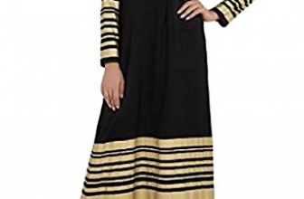 Honey GD Women Long Sleeve Crewneck Stitch Islamic Long Maxi Dress Honey GD