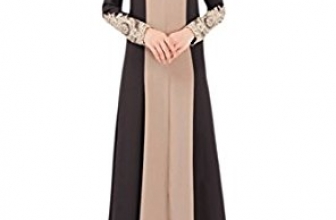 Honey GD Women’s Long Sleeve Stitch Islamic Muslim Full Length Dress Honey GD