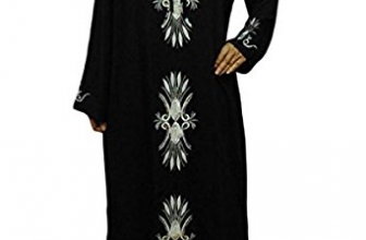 Honey GD Women’s Loose Fit Islamic Embroidered Long Muslim Abaya Honey GD