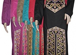 Islamic Abaia Embroider Cotton Oriental Jilbab Kaftan Hijab Maxi Dress treasure.of.egypt