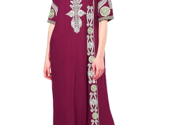 Islamic Clothing Embroidery Women Jalabiya Muslim Abaya Long Dubai Dress LF-14