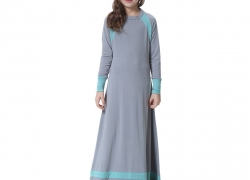 IWEMEK Kids Girls Muslim Islamic Dress Long Sleeves Soft Full Length Robe Burka Arab Prayer Maxi Abaya Kaftan Dress