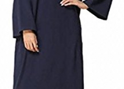 Jaycargogo Womens Muslim Dubai Style Long Sleeve Stripe Abaya Maxi Dress Jaycargogo