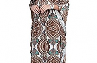 KOH KOH Womens Long Kaftan Boho Print Jersey Flowy Casual Abaya Gown Maxi Dress