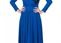 KOH KOH Womens Long Sleeve Flowy Empire Waist Fall Winter Party Gown Maxi Dress