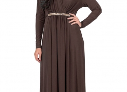 KOH KOH Womens Long Sleeve Kaftan V-Neck Flowy Formal Winter Gowns Maxi Dress