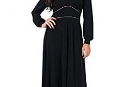 KOH KOH Womens Long Sleeve V-Neck Flowy Semi Formal Elegant Gown Maxi Dress