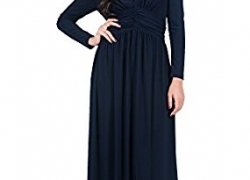 KOH KOH Womens Long Sleeve Vintage V-neck Fall Winter Formal Gown Maxi Dress
