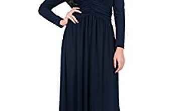 KOH KOH Womens Long Sleeve Vintage V-neck Fall Winter Formal Gown Maxi Dress
