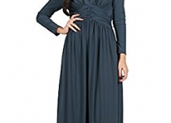 KOH KOH Womens Long Sleeve Vintage V-neck Fall Winter Formal Gown Maxi Dress