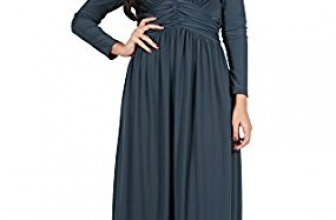 KOH KOH Womens Long Sleeve Vintage V-neck Fall Winter Formal Gown Maxi Dress