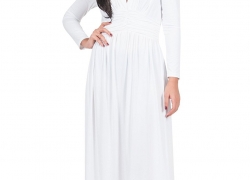 KOH KOH Womens Long Sleeve Vintage V-neck Fall Winter Formal Gown Maxi Dress