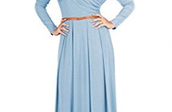 KOH KOH Womens Long V-Neck Full Sleeve Semi Formal Flowy Evening Cute Maxi Dress KOH KOH