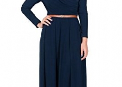 KOH KOH Womens Long V-Neck Full Sleeve Semi Formal Flowy Evening Cute Maxi Dress