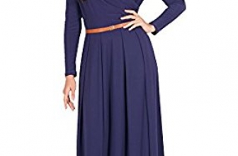 KOH KOH Womens Long V-Neck Full Sleeve Semi Formal Flowy Evening Cute Maxi Dress