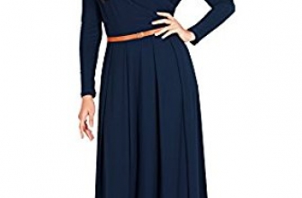 KOH KOH Womens Long V-Neck Full Sleeve Semi Formal Flowy Evening Cute Maxi Dress
