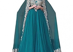 LEJY Women’s Muslim Wedding Dress with Cap Arabic Lace Evening Dress .. LEJY