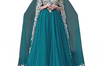 LEJY Women’s Muslim Wedding Dress with Cap Arabic Lace Evening Dress .. LEJY