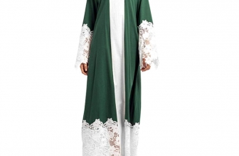 Leoy88 Islamic Muslim Middle East Women Lace Patchwork Long Sleeves Maxi Robe Dresses