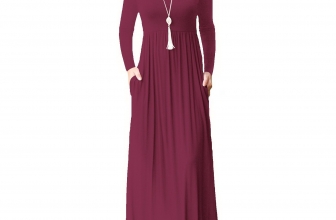 LHS Charmer Women Long Sleeve Loose Plain Maxi Dresses Casual Long Dresses with Pockets