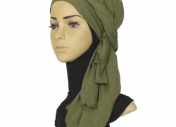 LMVERNA 100% Rayon Scarf Hijab For Women Soft Muslim Wrinkle Head Scarfs Solid Color Long Wrap Scarves