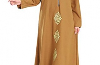 M2MO Womens Islamic Muslim Abaya Floral Print Maxi Partywear Dress M2MO