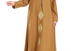 M2MO Womens Islamic Muslim Abaya Floral Print Maxi Partywear Dress M2MO