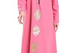 M2MO Womens Islamic Muslim Abaya Floral Print Maxi Partywear Dress M2MO