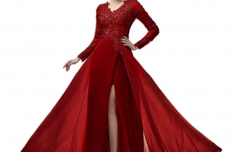 menoqo Elegant Long Sleeve A Line V Neck Chiffon Lace Beaded Long Evening Dresses 2018 Robe De Soiree Manche Longue