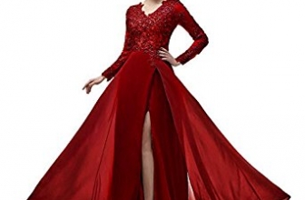 menoqo Elegant Long Sleeve A Line V Neck Chiffon Lace Beaded Long Evening Dresses 2018 Robe De Soiree manche Longue menoqo