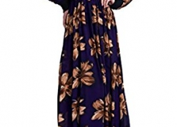 MIEGOFCE Women’s Dubai Muslim Kaftan Abaya Floral Printed Turtle Neck Maxi Dress MIEGOFCE