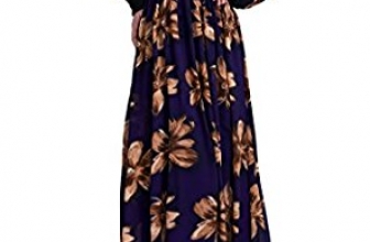 MIEGOFCE Women’s Dubai Muslim Kaftan Abaya Floral Printed Turtle Neck Maxi Dress MIEGOFCE