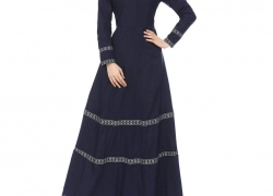 Mikey Store 2018 New Muslim dresses Long Skirts Dress Islamic Clothing for Women (Medium, Navy)