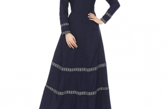 Mikey Store 2018 New Muslim dresses Long Skirts Dress Islamic Clothing for Women (Medium, Navy)