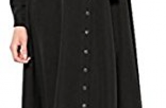 MLG Womens Casual Islamic Muslim Abaya Button Plus Size Dress MLG