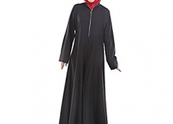 Momin Libas Women’s Aamanee Front Opening Zipperlong Dress Abaya Momin Libas
