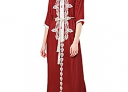 Muslim kaftan dubai half sleeve dress with embroidery for women Islamic clothing gown abaya for girls Baya
