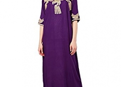 Muslim kaftan dubai half sleeve dress with embroidery for women Islamic clothing gown abaya for girls Baya