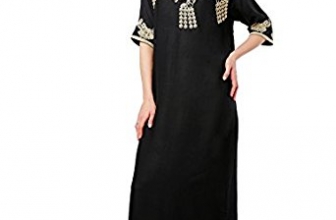 Muslim kaftan dubai half sleeve dress with embroidery for women Islamic clothing gown abaya for girls Baya