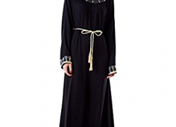 Muslim kaftan dubai long sleeve dress for women Islamic clothing rayon gown jalabiyas Baya