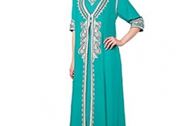 Muslim kaftan dubai long sleeve dress with embroidery for women Islamic clothing gown abaya for girls Baya