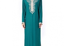 Muslim kaftan dubai long sleeve dress with embroidery for women Islamic clothing rayon gown jalabiyas Baya